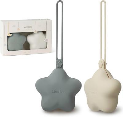 Moonkie Dummy Case, 2 Pack Silicone Dummy Holder Case, BPA-Free Pacifier Holder Storage Box,Cute DummyBox,Universal PacifierCase for Travel, Home,Baby