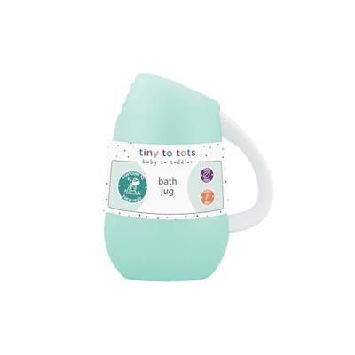Baby Bath Jug, Tiny To Tots Baby & Toddler Shampoo Rinser, Hair Wash Jug With Handle, Green BPA Free Soft Rim, Designed To Contour To Your Baby’s Head