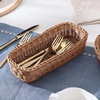 Enhabit Zuri Rectangular Basket Small - Khaki