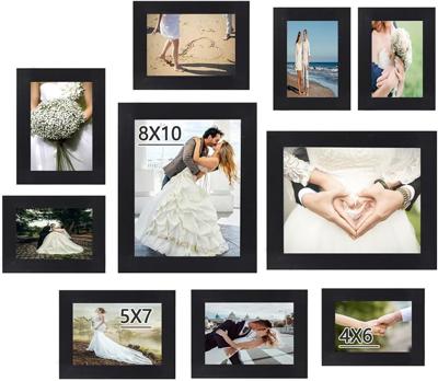 Amazon.com - xnlkros 10 pack Picture Frame Set with Two 8x10,Four 5x7,Four 4x6, Rustic Collage Gallery Wall Frame, Farmhouse wood Photo Frames for liv