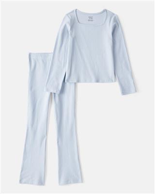 Kid 2-Piece Ribbed Long-Sleeve Tee & Flare Pant Set | Carter’s Oshkosh Canada