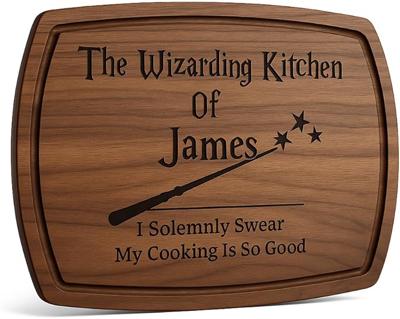Amazon.com: Personalized Wizard Kitchen Cutting Board Custom Engraved Wooden Charcuterie Board Funny Gift For Couples Handmade Charcuterie Tray Christ