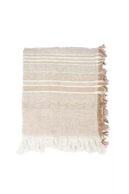 STRIPED THROW 140X180 - 1 - Taupe | SHEET STREET