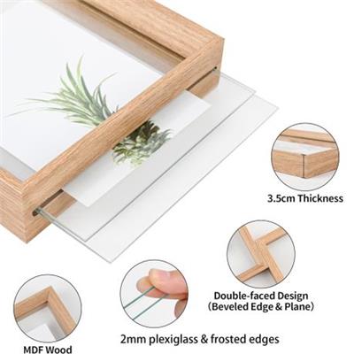 4Pcs Wooden A4 Picture Frame Double-Sided Clear Floating Picture Frames Set | Shop Today. Get it Tomorrow! | takealot.com