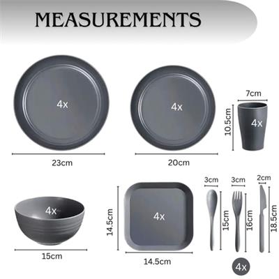 Bestby Wheat Straw Dinnerware Set for Families, Camping, Picnics 32-Piece | Shop Today. Get it Tomorrow! | takealot.com