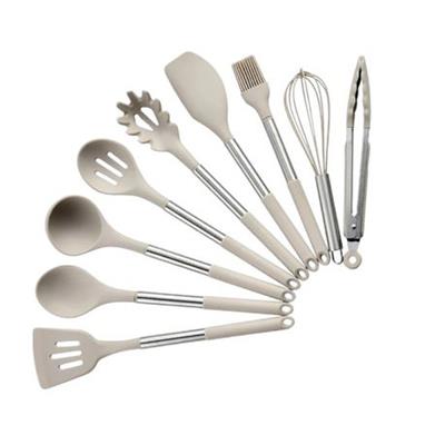 9 Piece Silicone and Stainless Steel Kitchen Utensil Set - Beige | Shop Today. Get it Tomorrow! | takealot.com