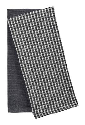 PADERNO All-Purpose Two-Tone Cotton Kitchen Towels, Black, 2-pk