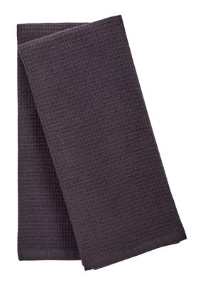 PADERNO Waffle Cotton Terry All-Purpose Kitchen Towels, Black, 2-pk