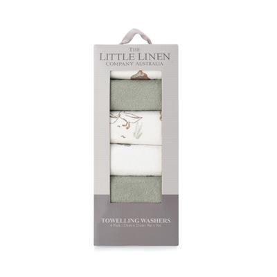 The Little Linen Co. Towelling Wash Cloth 6 Pack Farmyard Lamb | Baby Bunting AU