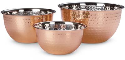 MASTER Chef Copper Plated Mixing Bowls, Assorted Sizes, 3-pk