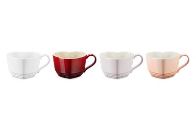 Set of 4 Heart Mugs