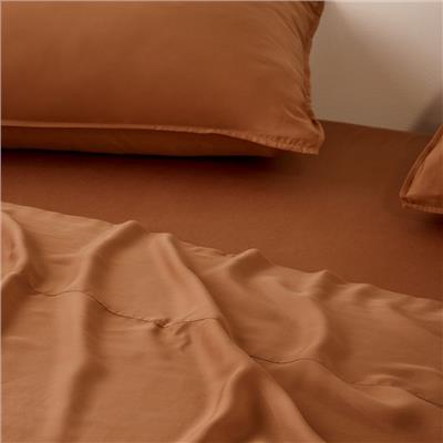 Kane Bamboo - Terracotta Flat Sheet | Sheet Society