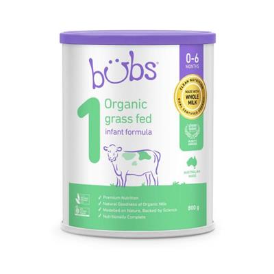 Buy Bubs Organic Grass Fed Formula Stage 1 800g | Coles
