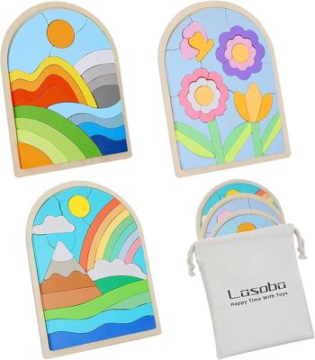 Lasoba Jigsaw for Baby Boys, Wooden Puzzles for Toddlers 3-5, Boys Girls Birthday Gift for Kids Ages 4-6, Toddler Puzzles Montessori Toys for 3 Year O