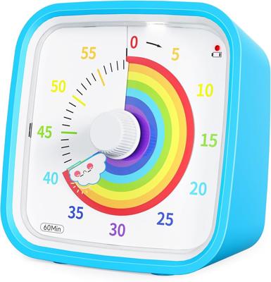 Yunbaoit Rainbow Disk Visual Timer with Protective Case, 60 Minute Countdown Timer for Kids and Adults, Silent Time Management Tool(Blue Rainbow) : Am