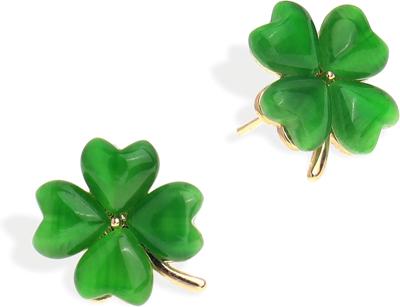 Amazon.com: JeanBeau St Patricks Day Earrings for Women Lucky Green Irish Leaf Clover Stud Small Cute Crystal Shamrock Leaves Cartilage Holiday Access