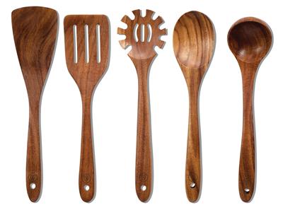 Vida by PADERNO Solid Acacia Wood Utensil Set, 5-pc