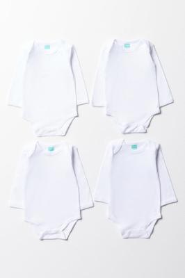 4 Pack Long Sleeve Bodyvests White | Vests | Ackermans