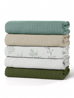 GLLQUEN BABY Baby Swaddle Blankets, Neutral Burp Cloths Receiving Blanket Swaddling For Newborn Boys And Girls, 5 Packs Breathable And Skin-Friendly S