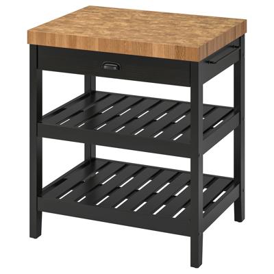 VADHOLMA kitchen island, black/oak, 79x63x90 cm (311/8x245/8x353/8) - IKEA CA