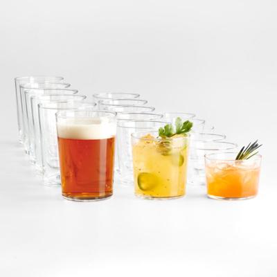 Bodega Mixed Glasses, Set of 18 + Reviews | Crate & Barrel