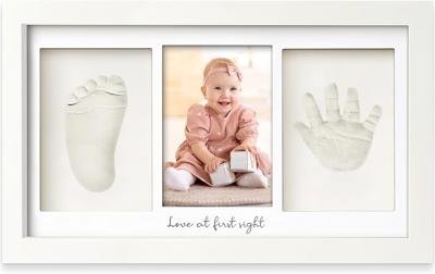 Amazon.com : KeaBabies Baby Hand and Footprint Kit - Clay Handprint Keepsake Frame, Newborn Nursery Picture Frame, Personalized New Mom Gifts for Baby