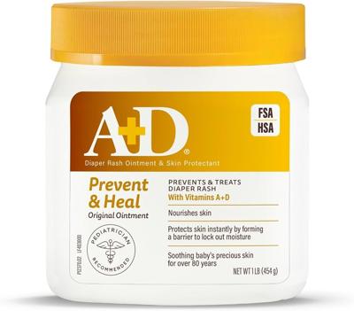 Amazon.com: A+D Original Diaper Rash Ointment, Prevents & Protects Diaper Rash, Moisturizes & Heals Dry Skin With Vitamins A&D, 16oz Jar : Baby