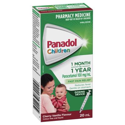 Buy Panadol Children 1 Month – 1 Year Baby Drops with Dosing Device Fever and Pain Relief 20ml online at Chemist Warehouse