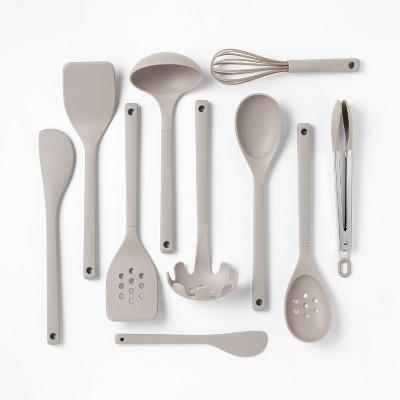 10pc Nylon Kitchen Utensil Set Gray - Figmint™ : Target