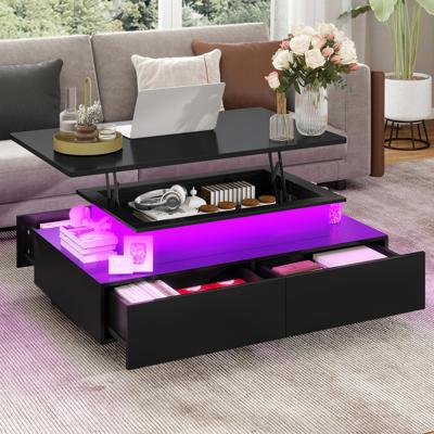 Uforic Mesa de Centro con Tapa Elevable Mesas de Salón Modernas con 4 Cajones Espaciosos, Negro - Walmart.com