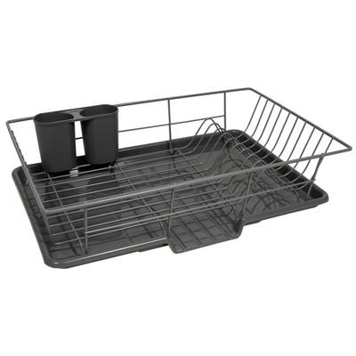 Steel 3-Piece Large Dish Drainer, Gray : Target