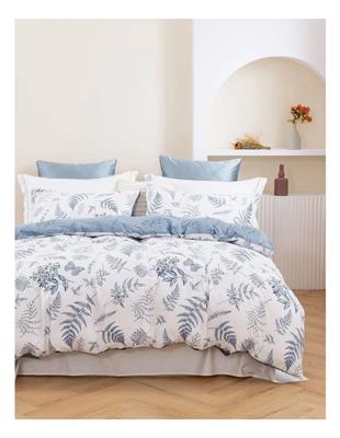 Dreamaker Daphne Pure Cotton Reversible Quilt Cover Set in White | MYER