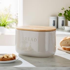 Ceramic Bread Bin Grey | Dunelm