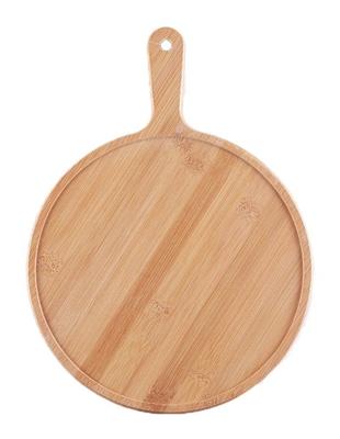 The Cooks Collective Pizza Serving Board with Cutter in Natural Wood | MYER