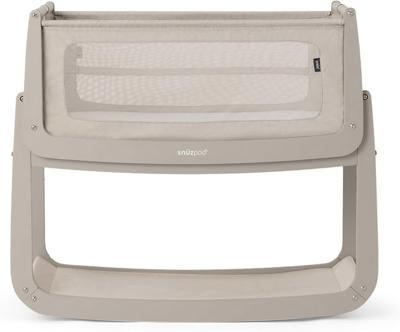 SnuzPod 5 Bedside Crib - Newborn Next to Me Crib with Zip Down Breathable Windows, Lift-Off Bassinet, Portable & Rocking Stand, 3-in-1 Baby Bed with W