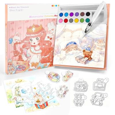 Princess Water Coloring Book For Kids:12 Colors 3-In-1 Paint Set With 3 Types Coloring Workbook & Brush | Art Crafts Activity/Educational Toys For Gir