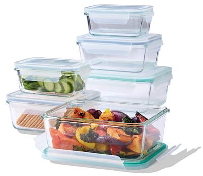 Vida By Paderno Rectangular Glass Food Storage Container Set, 12-pc