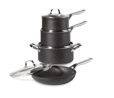 Heritage Rock Essence Cookware Set with Glass Lids, Aluminum , 8-pc