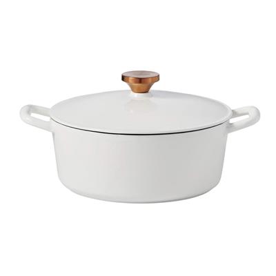 Lagostina Tuscan Collection Enamel Cast Iron Dutch Oven, White, 4-qt