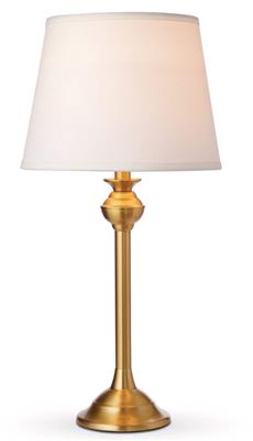 CANVAS Ivory Tapered Linen Shade Table Lamp, 24-in, Antique Brass
