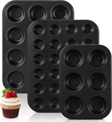 Amazon.com: SiliFine 3 Pack Nonstick Muffin Pan Carbon Steel Cupcake Pan Muffin Tin Easy to Clean Tray Bakeware for Baking Cup Cake Cheesecake, 6, 12,