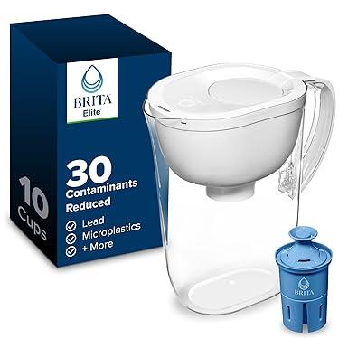 Amazon.com: Brita Large Water Filter Pitcher for Tap and Drinking Water, Includes 1 Standard Filter, BPA-Free, Lasts Two Months, 10-Cup Capacity, Brig