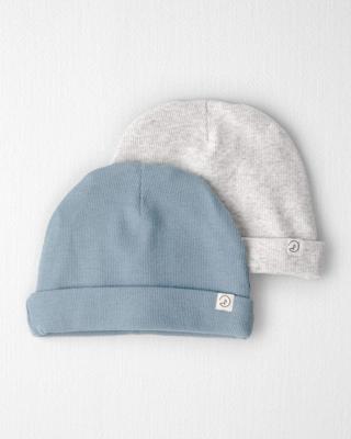 Baby 2-Pack Organic Cotton Rib Caps - Little Planet | Carters