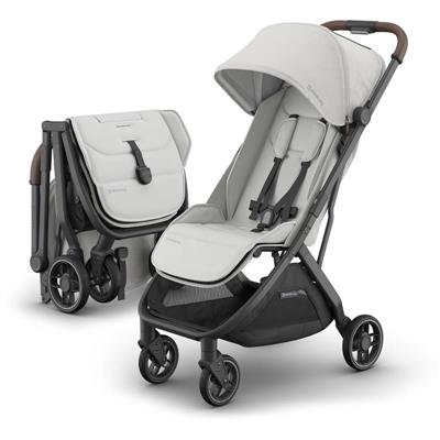 Uppababy - Minu V3 Compact Stroller, Savannah (Pearl Gray Melange/Carbon Frame/Chestnut Leather)