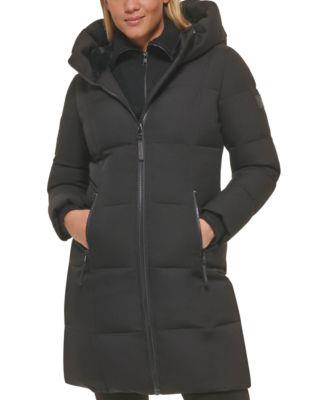 Calvin Klein Womens Stand Collar Hooded Puffer Coat - Macys