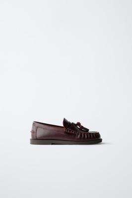 TASSELED LEATHER LOAFERS LIMITED EDITION - Burgundy Red | ZARA Canada