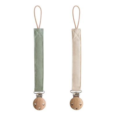Linen Pacifier Clip (2 Pack) | West Coast Kids
