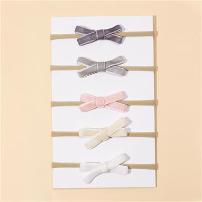5Pcs/Set Velvet Baby Bow Headband for Girls Elastic Nylon Newborn Turban Hair Bands Kids Headwear Hair Accessories for Toddler - AliExpress 1501