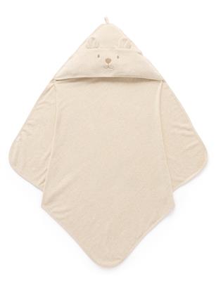 Beige Hooded Bear Towel - Baby Homewares - Purebaby - Purebaby