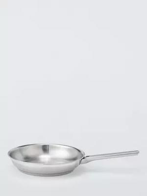 John Lewis Classic Uncoated Stainless Steel Frying Pan, 24cm